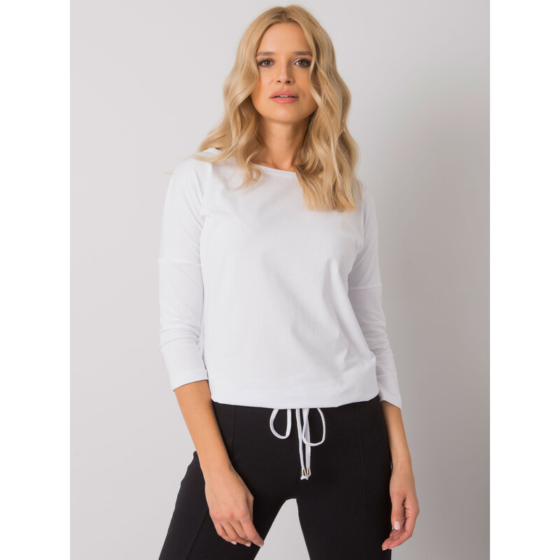 BASIC Dámske biele tričko na utiahnutie v páse RV-BZ-4691.41P-white 18837084