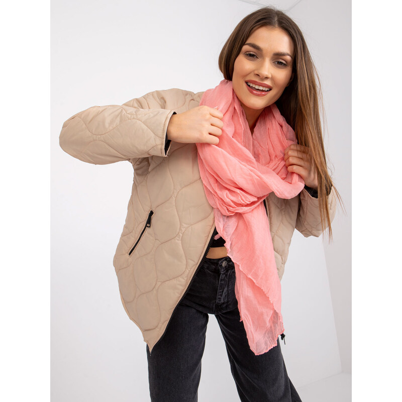 BASIC Broskyňová pastelová šatka z viskózy AT-CH-1905-pastel peach 30531490