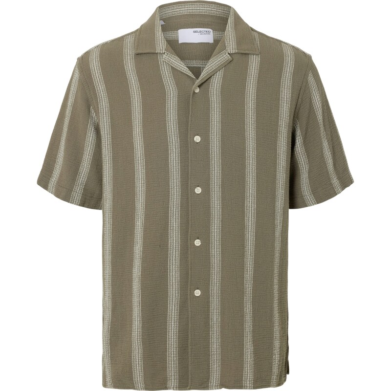 SELECTED Košeľa SLHSal olivová / šedobiela 63165675
