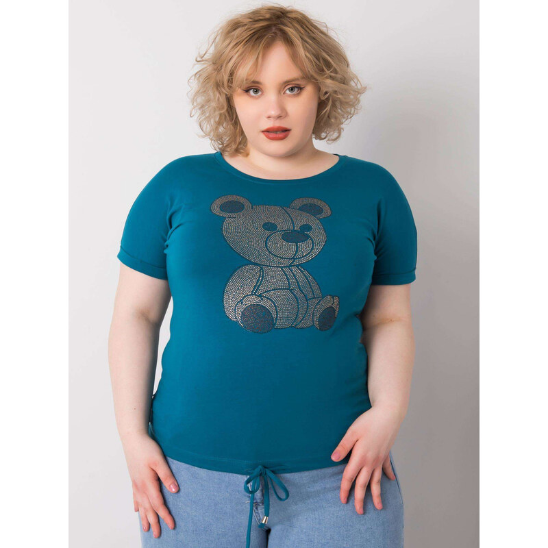 RELEVANCE Modré dámske tričko s medvedíkom RV-BZ-6428.47-sea 57947717