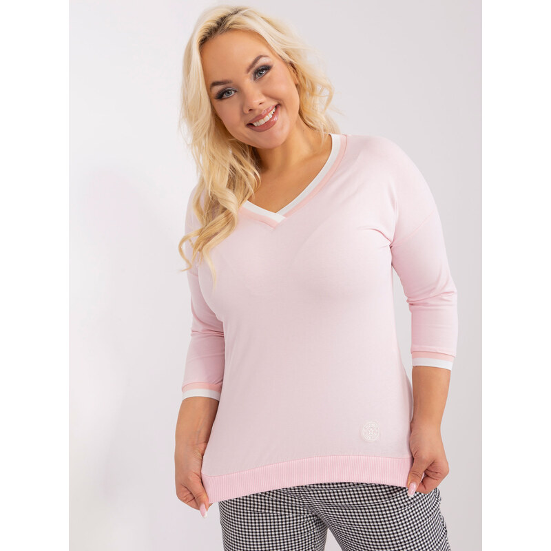 RELEVANCE Svetloružové tričko s výstrihom do V RV-BZ-8986.89P-light 57954188