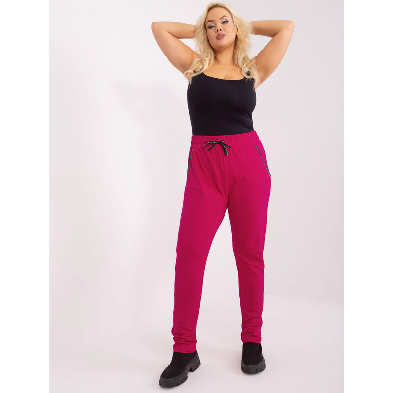 RELEVANCE Fuchsiové pohodlné tepláky RV-DR-4765.52-fuchsia 57954192