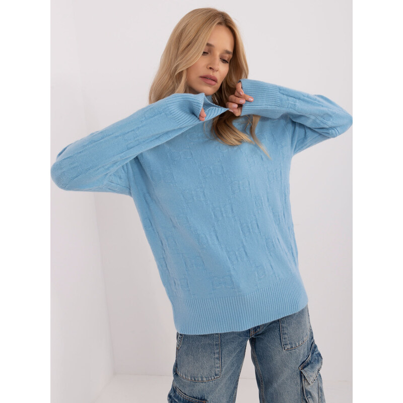 ITALY MODA Azúrovo modrý rolák so vzormi AT-SW-2342-1.35-azure blue 57956128