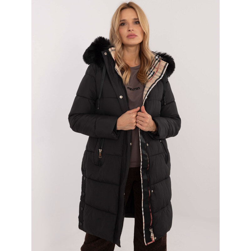 SKORP Čierna zimná bunda s patentkami na bokoch SK-KR-HH-2406.42P 59321582