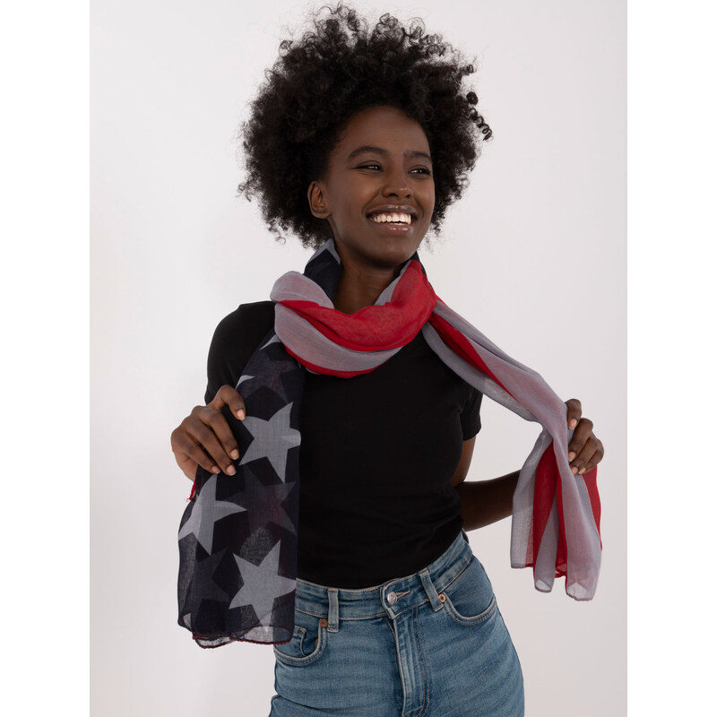 BASIC Červeno-sivá šatka -AT-CH-S-1843-čerwony 56217100