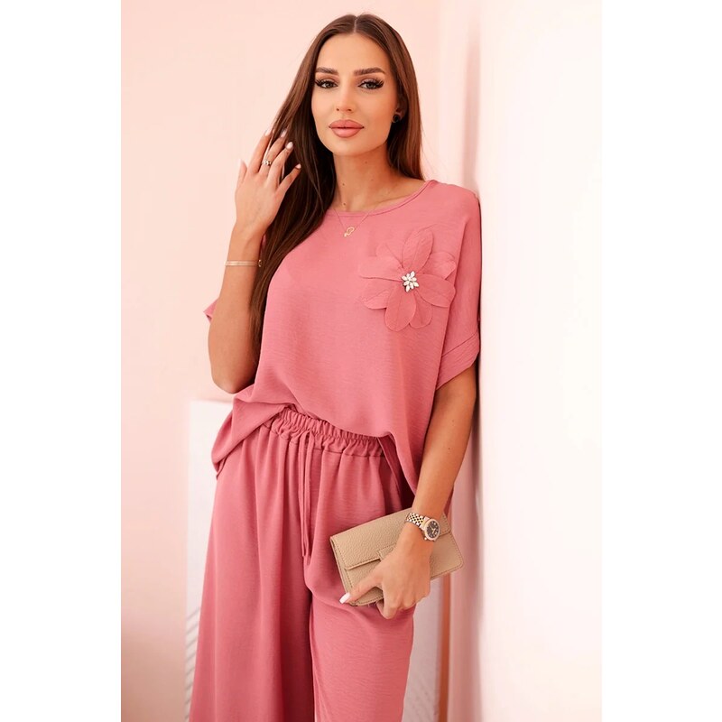 Dámsky viskózový set ART0109 s ozdobným kvetom 65080632