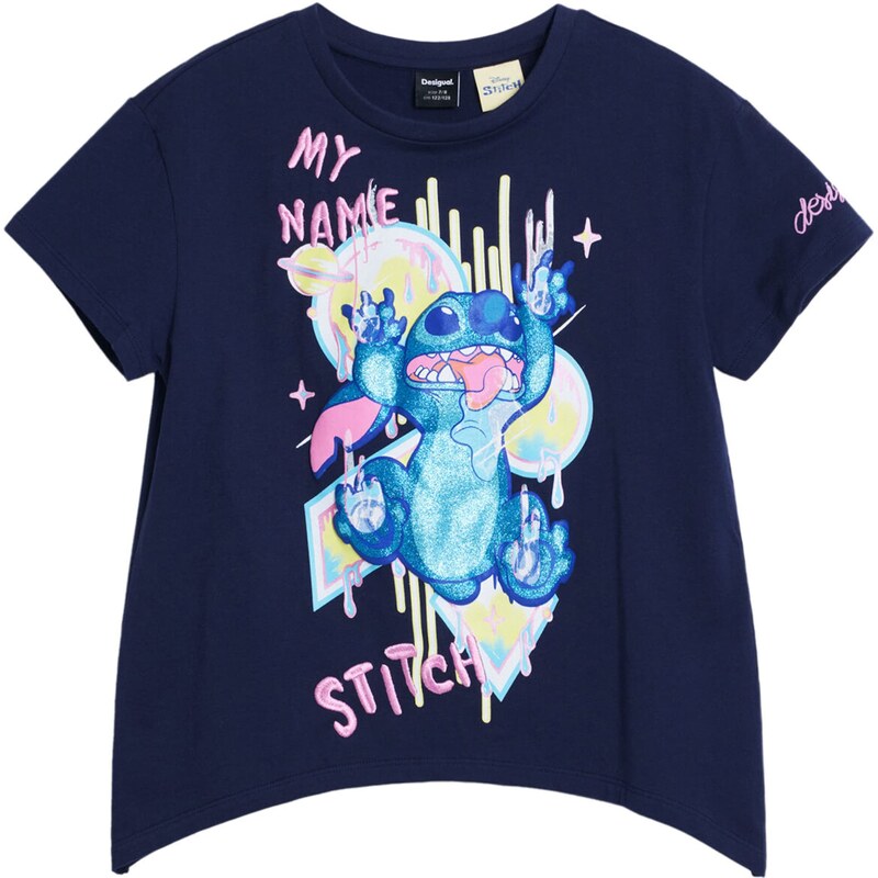 Desigual Tričko Stitch námornícka modrá / svetložltá / ružová 63068474