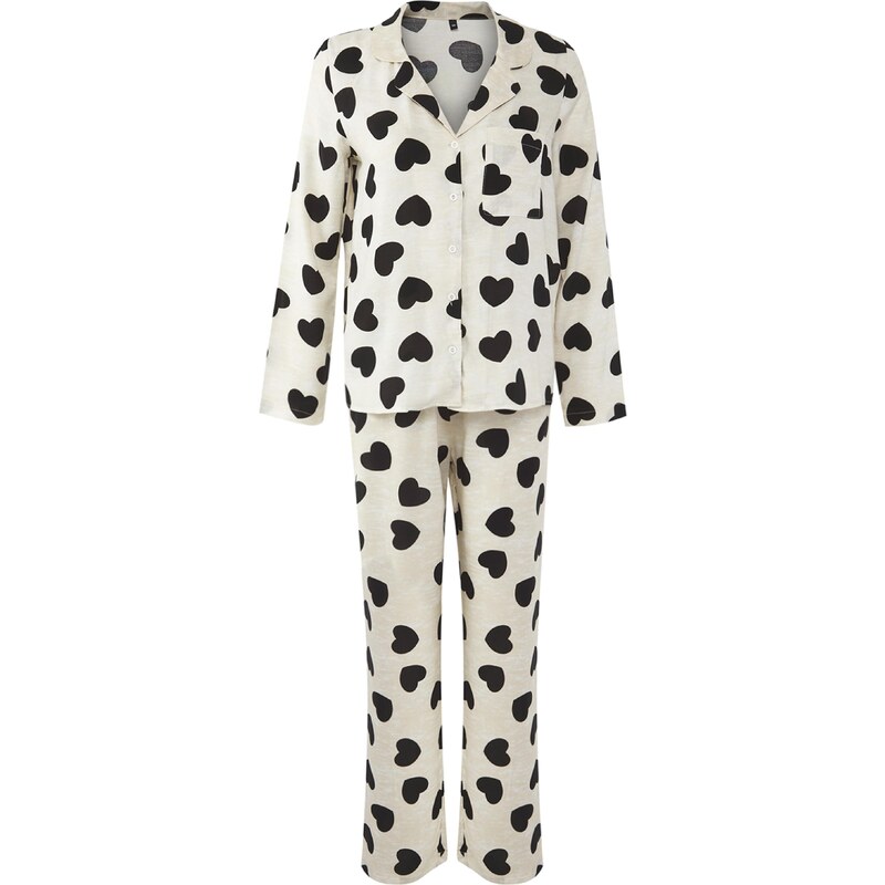 Trendyol Pyžamo nebielená / čierna 62520036