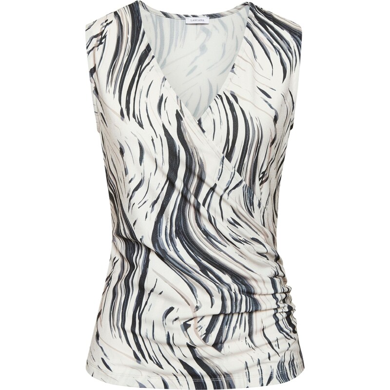 LASCANA Top čierna melírovaná / vaječná škrupina 63157350