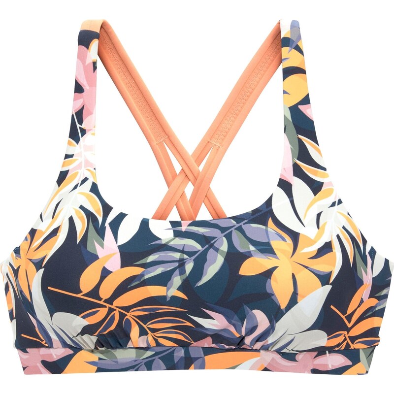 LASCANA ACTIVE Bikinový top tmavomodrá / olivová / oranžová / biela 63164209
