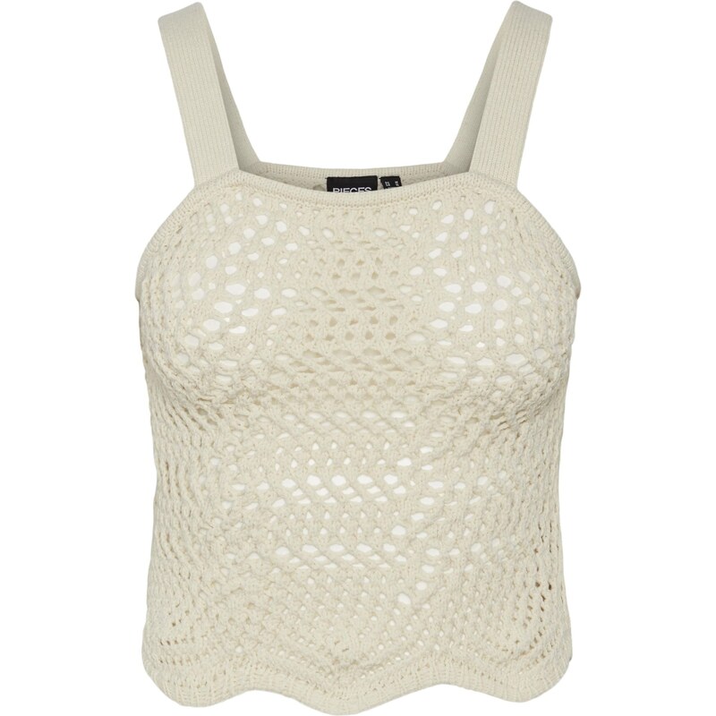 PIECES Vyšívaný top PCAia tmelová 54331169