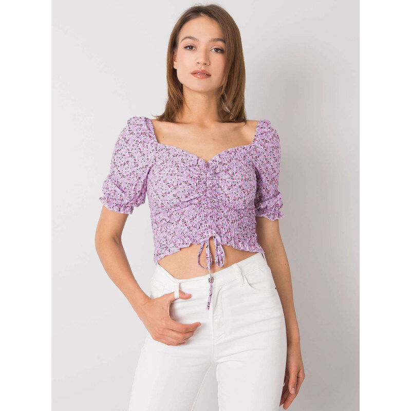 RUE PARIS Fialový vzorovaný dámsky top RO-BZ-2516-2.19P-purple 57947673