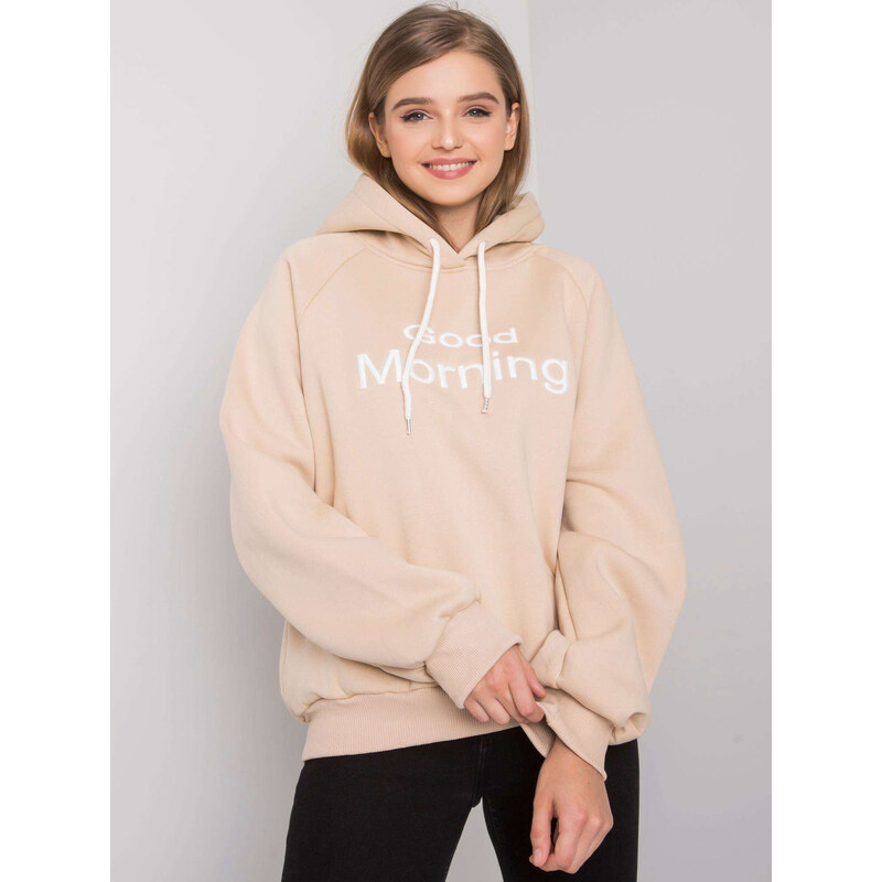 BASIC Svetlobéžová mikina s nápisom a kapucňou -EM-BL-651/1.21X-beige 27155364