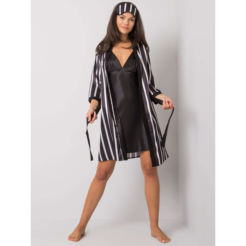 XSAPIENZA Čierny komplet košieľky a županu -BR-KMPL-2544-black 27189668