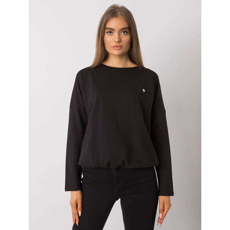 BASIC FEEL GOOD Čierne dámske tričko s náprsným vreckom RV-BZ-7199.05P 27920873