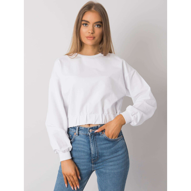 BASIC FEEL GOOD Biela dámska crop mikina RV-BL-7252.31P-white 27920877
