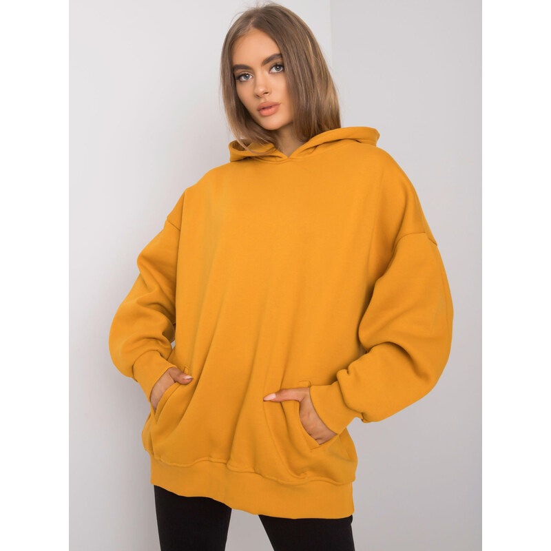 BASIC FEEL GOOD Horčicová oversize mikina bez potlače RV-BL-6989.37X 28021319