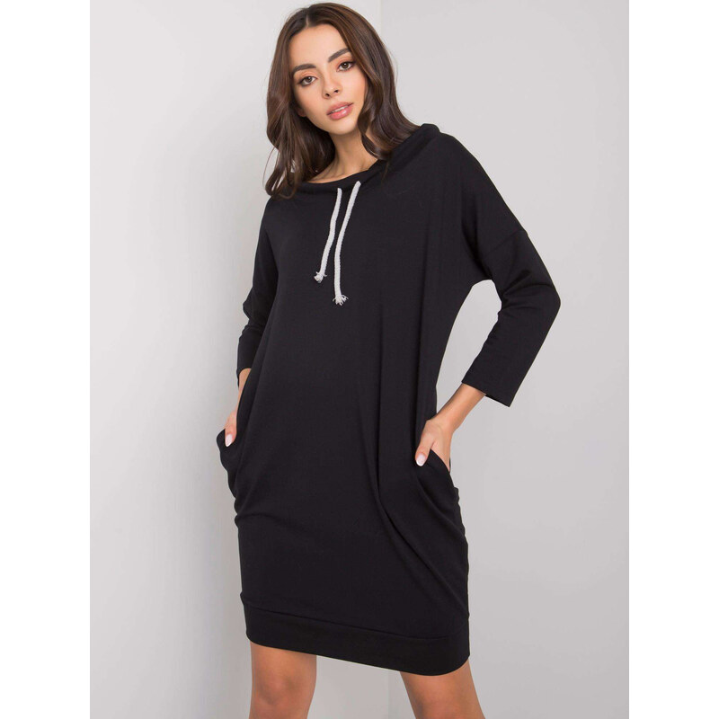 RELEVANCE Čierne mikinové šaty s vreckami RV-SK-4597-1.97-black 57948674