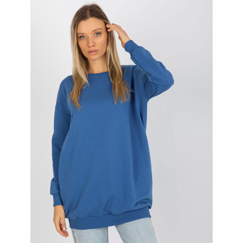 RELEVANCE Modrá dámska mikina bez kapucne RV-BL-8310.60-dark blue 57950956