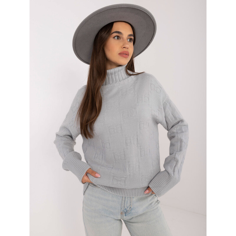 ITALY MODA Sivý rolák so vzormi AT-SW-2342-1.35-grey 57956118