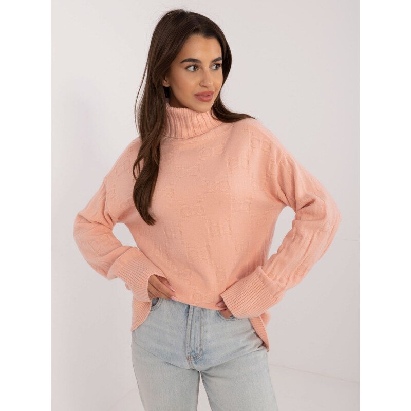 ITALY MODA Marhuľový rolák so vzormi AT-SW-2342-1.35-peach 57956121