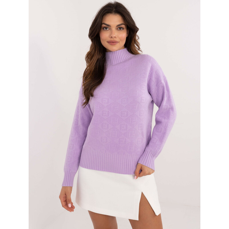 ITALY MODA Svetlofialový dámsky sveter so vzormi -AT-SW-2339.54-lila 57956481