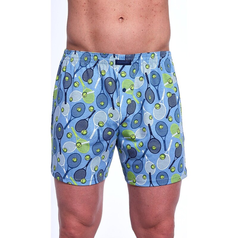 Pánske modré bavlnené trenírky s tenisovou potlačou Cornette Classic 65151809