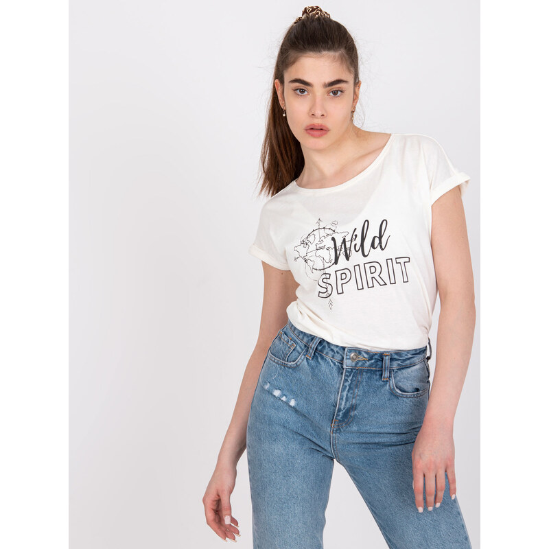 BASIC Smotanové tričko Cabrera s potlačou a nápisom Wild Spirit TW-TS 30948335