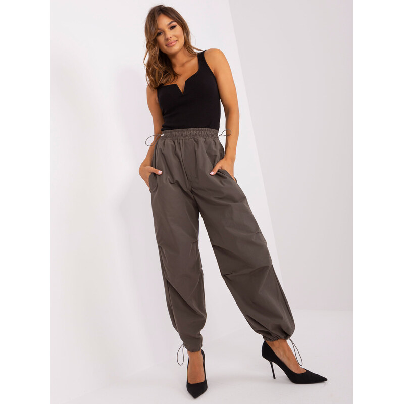 BASIC Khaki dámske široké nohavice -TW-SP-OB056.86P- 44348738