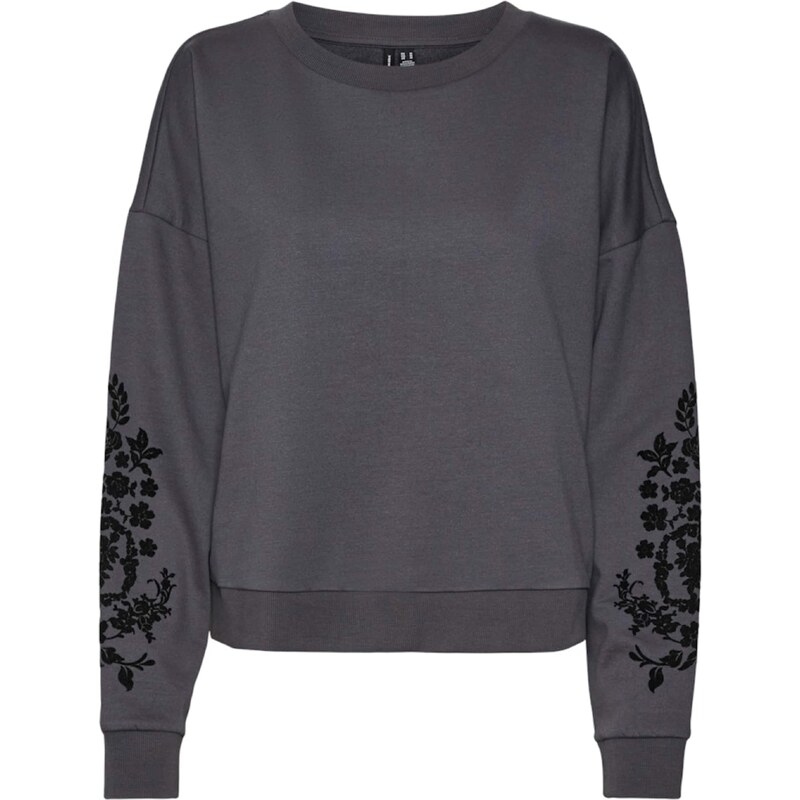 VERO MODA Mikina VMHELEN TRINA tmavosivá / čierna 62203699