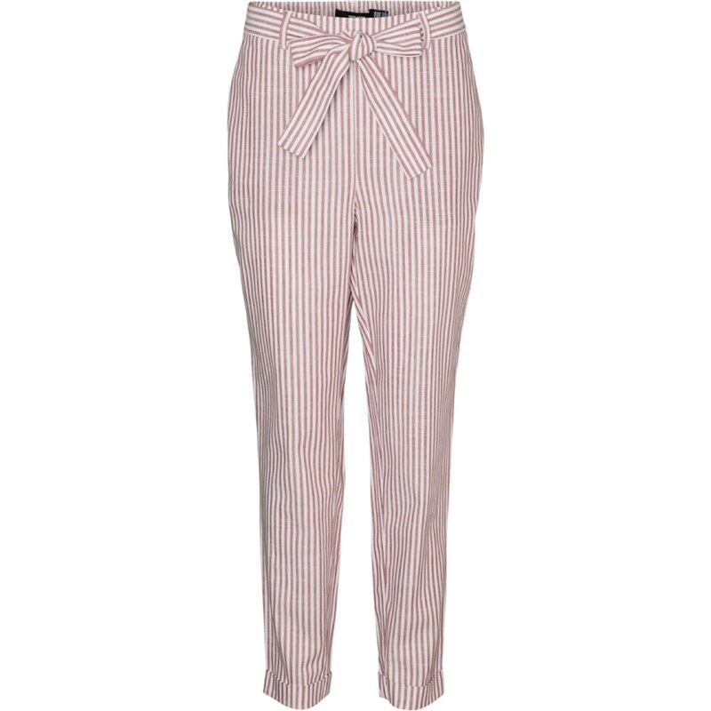 VERO MODA Chino nohavice VMLYA červená / biela 63162402