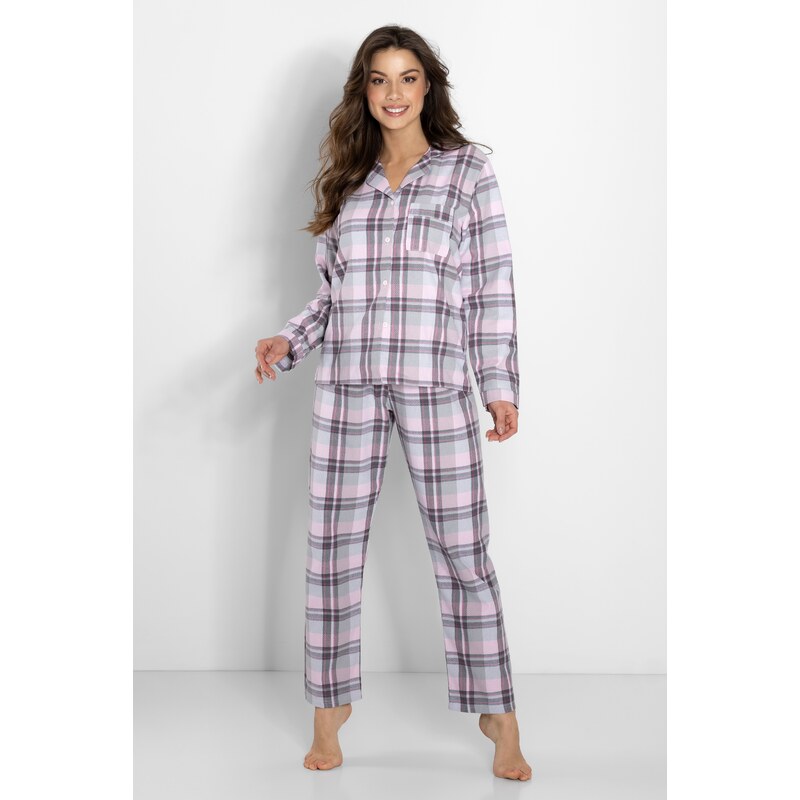 Momenti Per Me Luxusné dámske pyžamo kárované na gombíky You & Me, 63035443