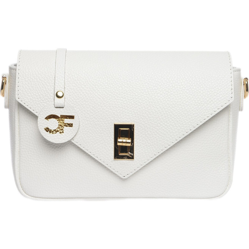 Carla Ferreri Dámska kožená crossbody kabelka CF1948T Bianco 66592633