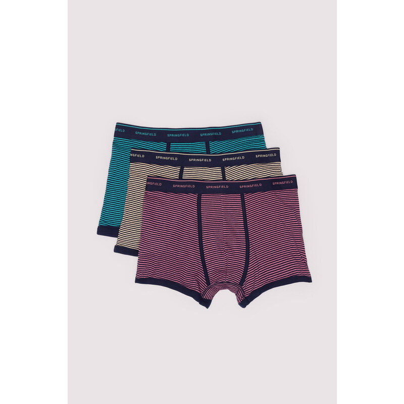 SPRINGFIELD Balenie 3 ks pruhovaných boxeriek 63047872