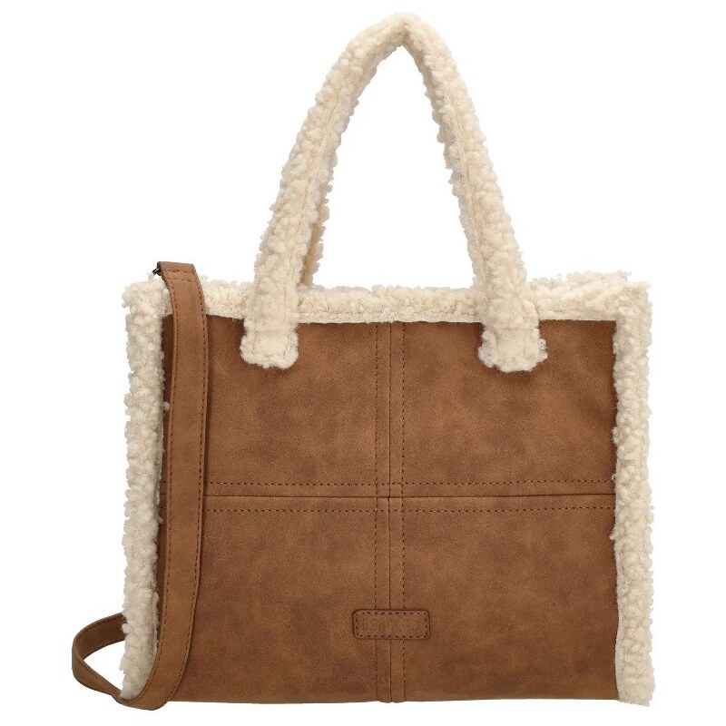 Beagles Hnedá huňatá crossbody kabelka Polar Bear 63108961