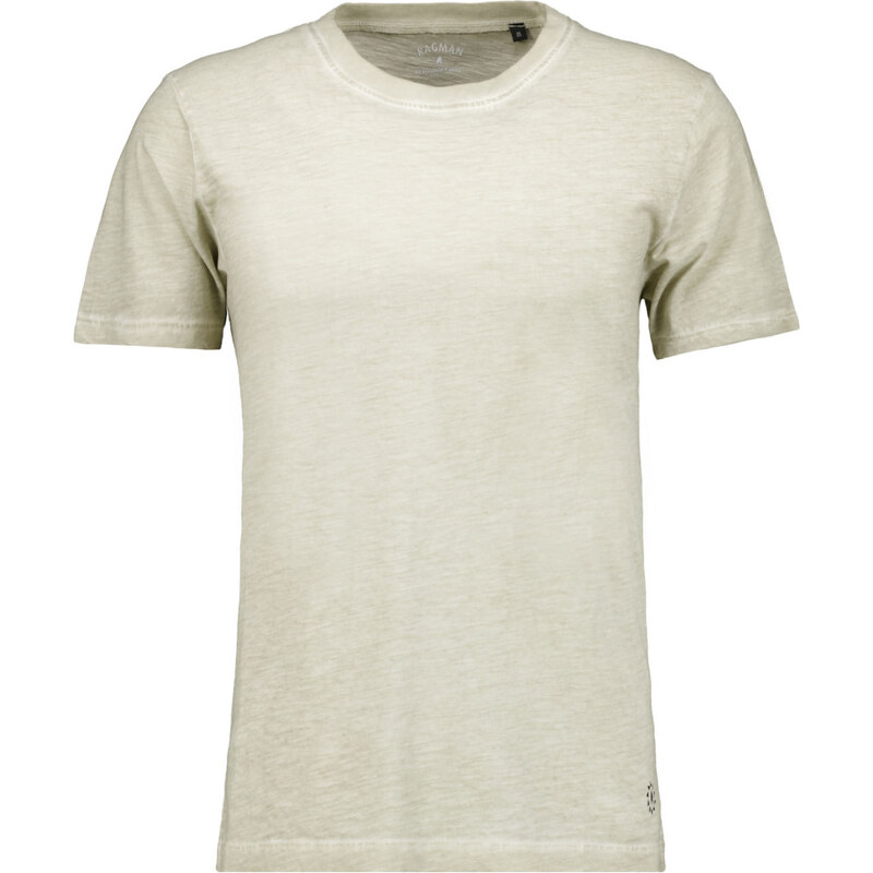 Pánske béžovosivé bavlnené washed-out tričko RAGMAN 63053633