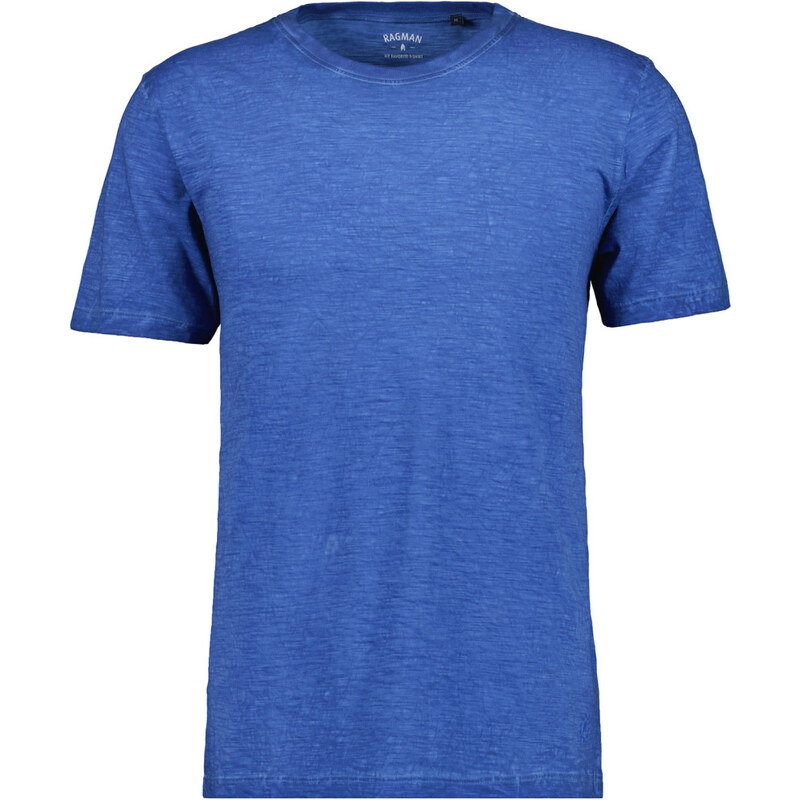 Pánske modré bavlnené washed-out tričko RAGMAN 63053635