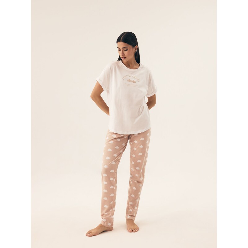Henderson Ladies Dámske bavlnené pyžamo s krátkym rukávom Nubes 42646 63053649