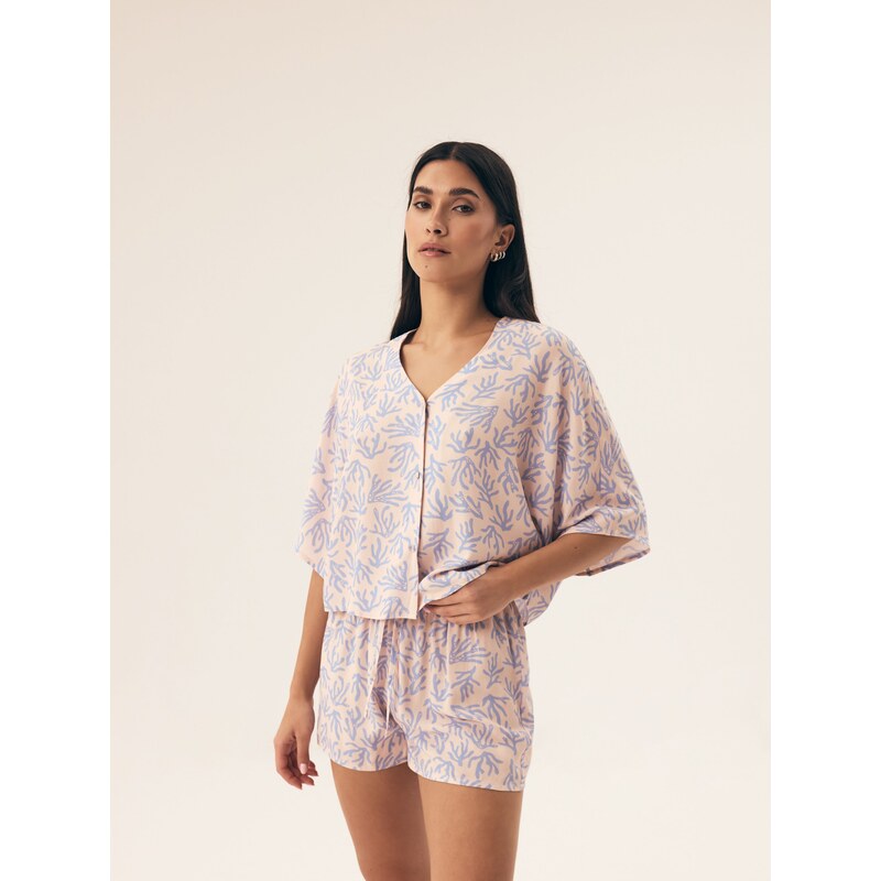 Henderson Ladies Dámske pyžamo na gombíky krátke Nadar 42670-50X, 63053653