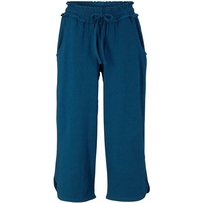 bonprix Džersejové nohavice z bavlny, farba modrá 44792276