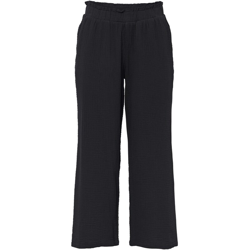 bonprix Mušelínové nohavice culotte z bavlny, farba čierna 45053673