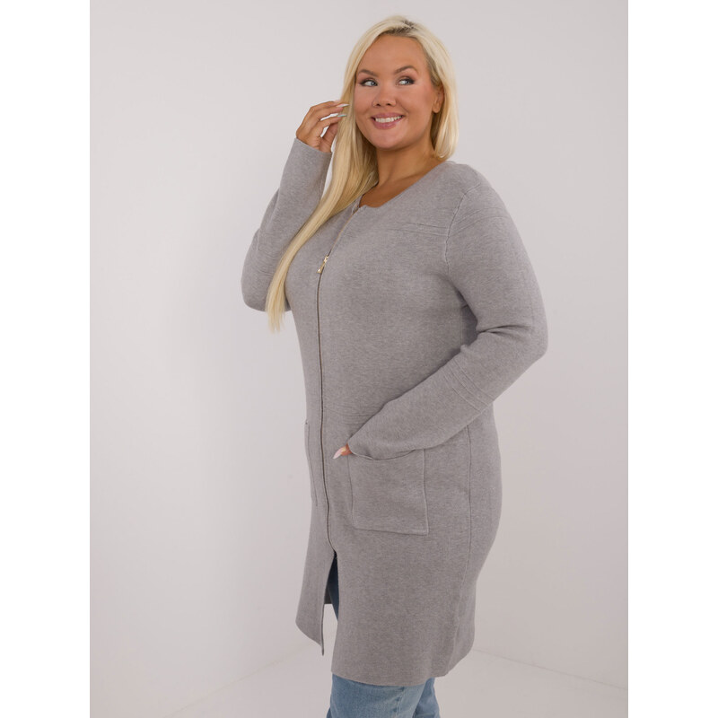 P-M Dámsky sveter Plus Size PM-SW-PM793.01 s vreckami 65364955