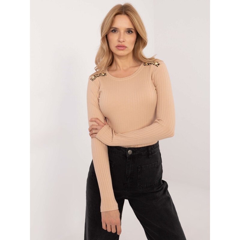 RELEVANCE Camel rebrované tričko so vsadkami RV-BZ-A-210.43-camel 59802784