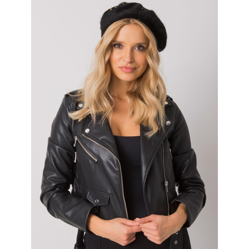 BASIC Čierny baret s aplikáciou srdiečok a hviezdičiek AT-SK-CHA9116 29439838