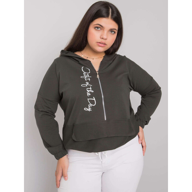 RELEVANCE Khaki mikina Keighley s kapucňou a zipsom -RV-BL-7179.27 57948923