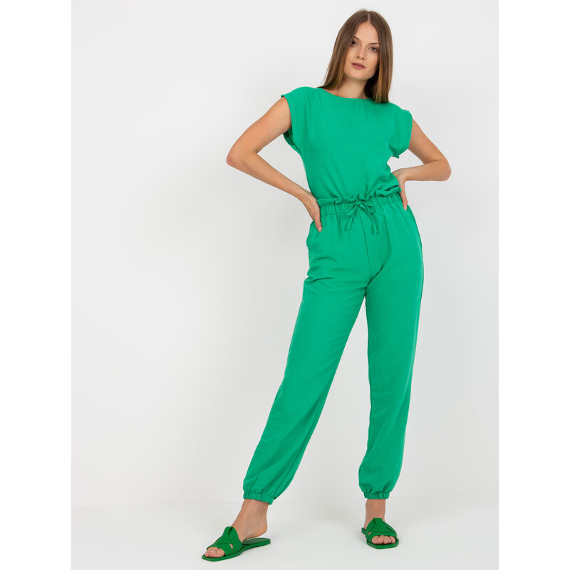 RUE PARIS Zelený komplet trička a teplákov -CA-KMPL-6303.09X-green 57950557