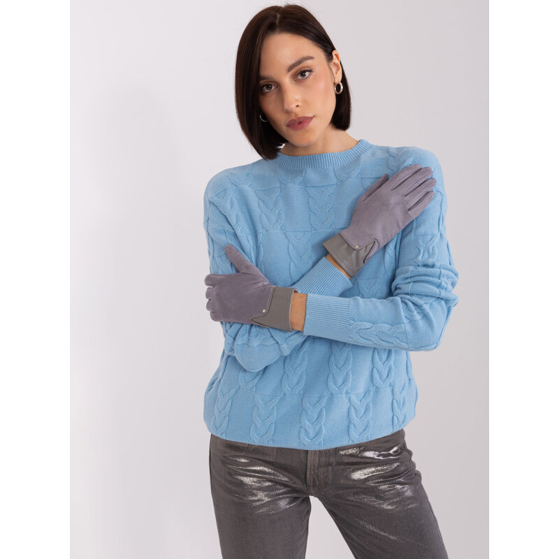 ITALY MODA Sivé elegantné rukavice -AT-RK-239507.61P-grey 57953806