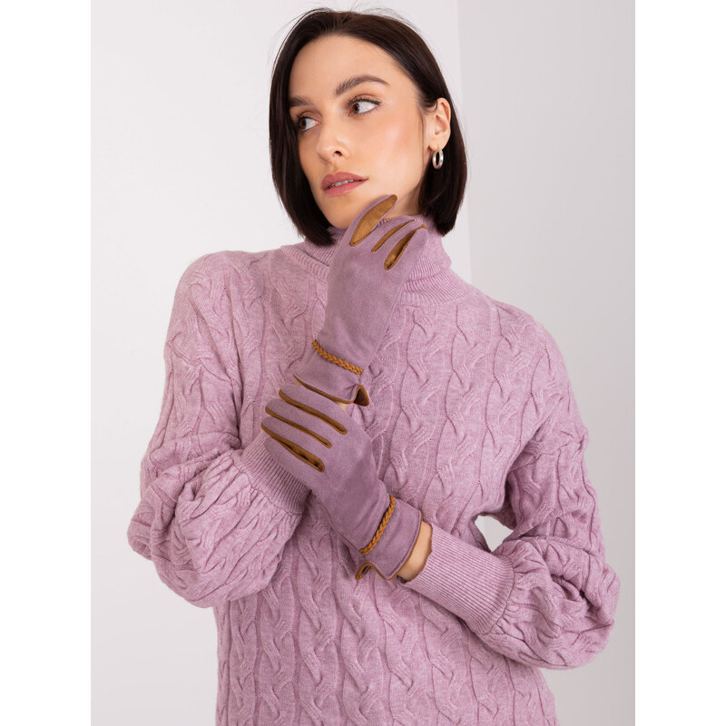 ITALY MODA Fialové elegantné rukavice AT-RK-238601.31P-viollet 57953845