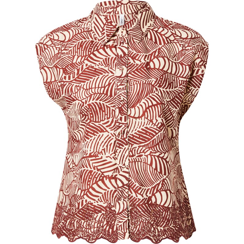 ONLY Blúzka ONLLOU krémová / hrdzavohnedá 63068697