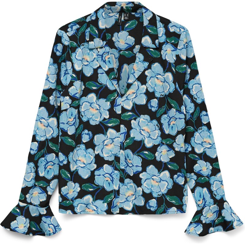 VERO MODA Blúzka VMALEA NINA modrá / svetlomodrá / zelená / čierna 63059866